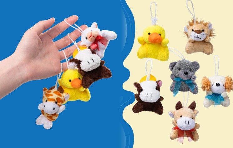 12 Pack 3 Inch Random Mini Small Animal Plush Toy Assortment Bulk Stuffed Animals for Pet Toy Kids for Party Favors Gifts Easter Basket