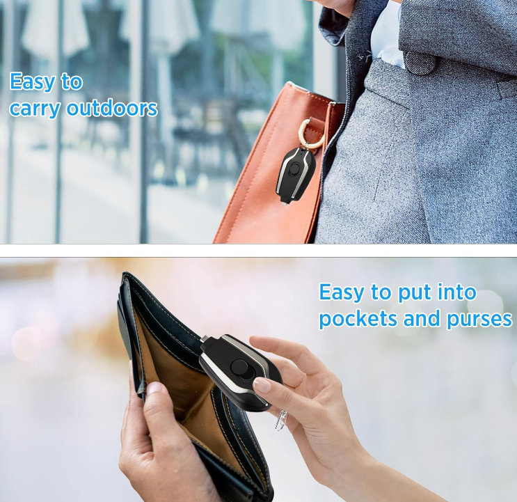Mini Smartphone Emergency Portable Power Bank with Keychain for I phone
