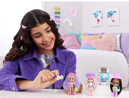 Extra Cute Mini Detailed Girls Kids Barbie Travel Dolls with Complete Outfits for Dollhouse Play
