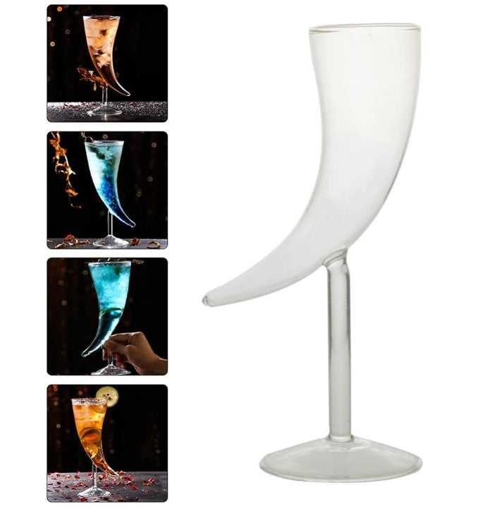 Moon Shaped Creative Wine Cocktail Liquor Beverage Drinking Glasses - Set of Two