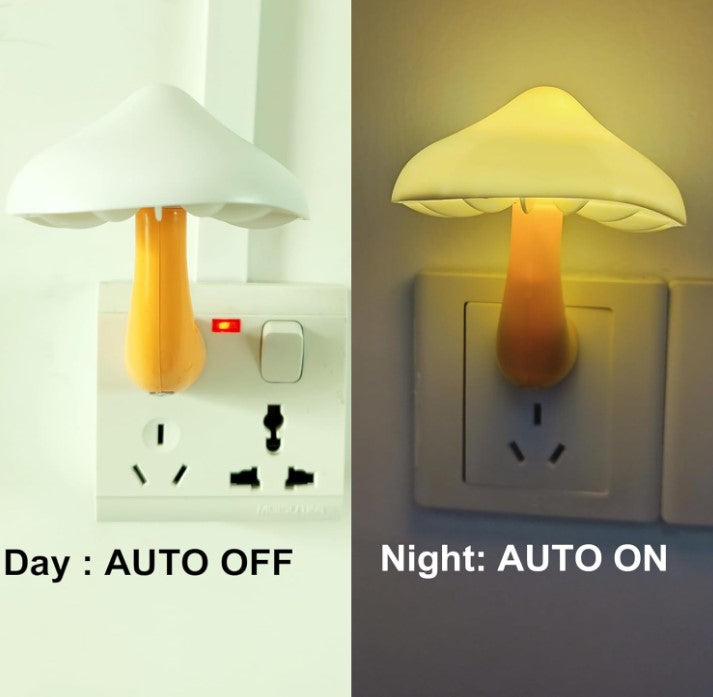 Mushroom-shaped LED Lights With Automatic Sensors, Indoor Decoration Lamps for Hallways Bedrooms Nursey Bathrooms Kitchen Stairs 1-3 Pack