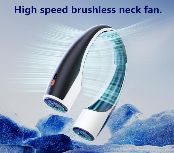 Portable Hands-Free Travel Neck Fan - 4000mAh Battery, USB-C Rechargeable, Ultra-Quiet, 4 Adjustable Speeds – Perfect for Office, Outdoor Workout Travel Use