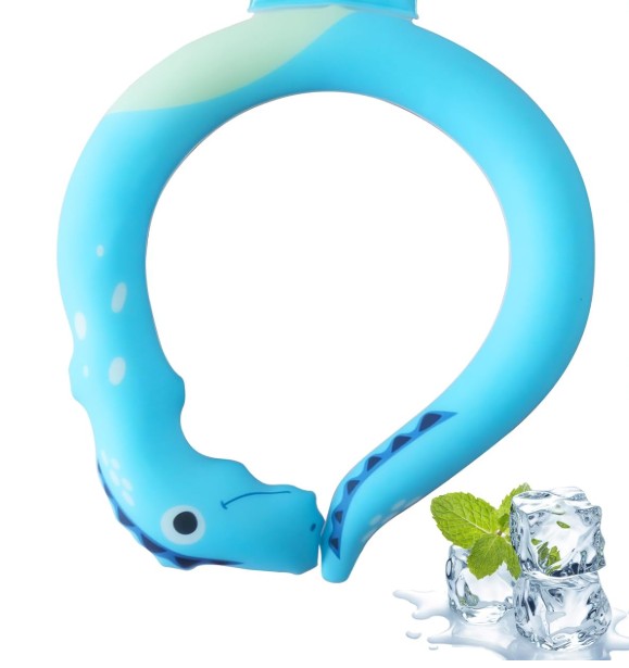 Portable Reuseable Neck Ice Gel Cooling Heat Relief Ring Cushion Tube for Women Men Kids for Summer with Carry Bag