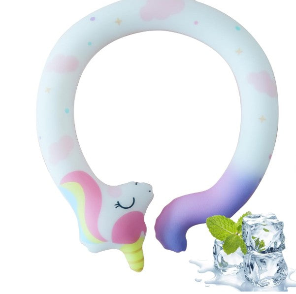 Portable Reuseable Neck Ice Gel Cooling Heat Relief Ring Cushion Tube for Women Men Kids for Summer with Carry Bag