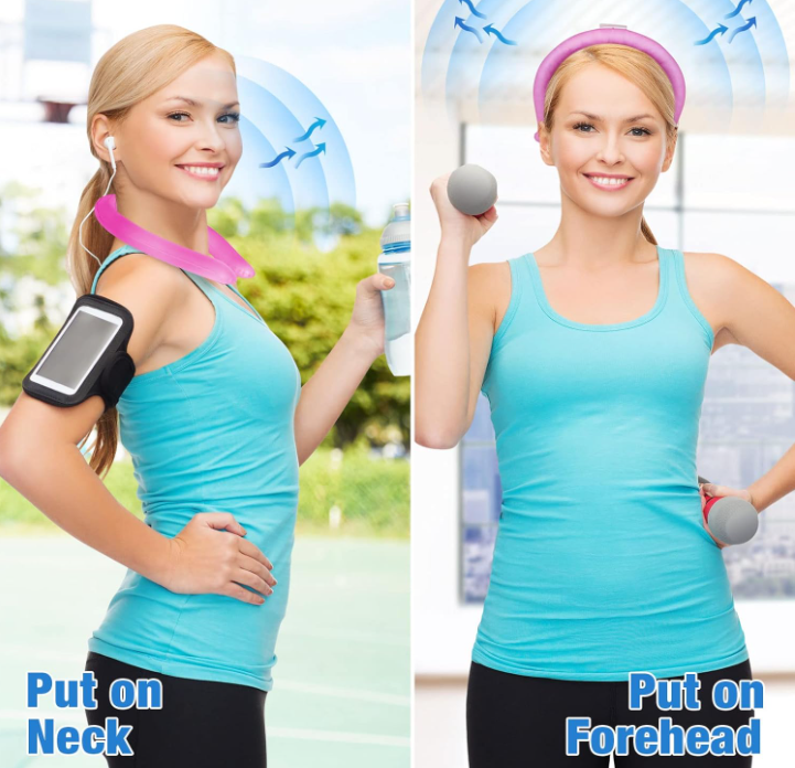 Portable Reuseable Neck Ice Gel Cooling Heat Relief Ring Cushion Tube for Women Men Kids for Summer with Carry Bag