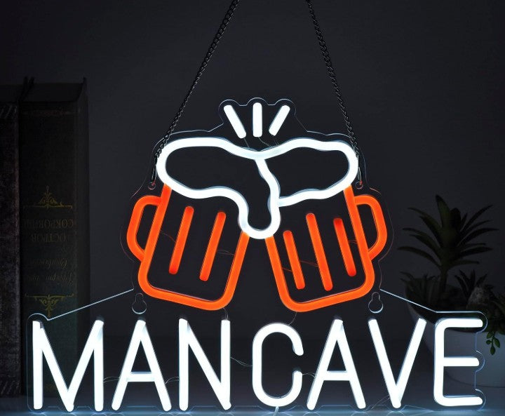 Smiley Face Mancave Love Lets Rock Neon USB LED Color Large Neon Signs Lights for Room Wall Decor