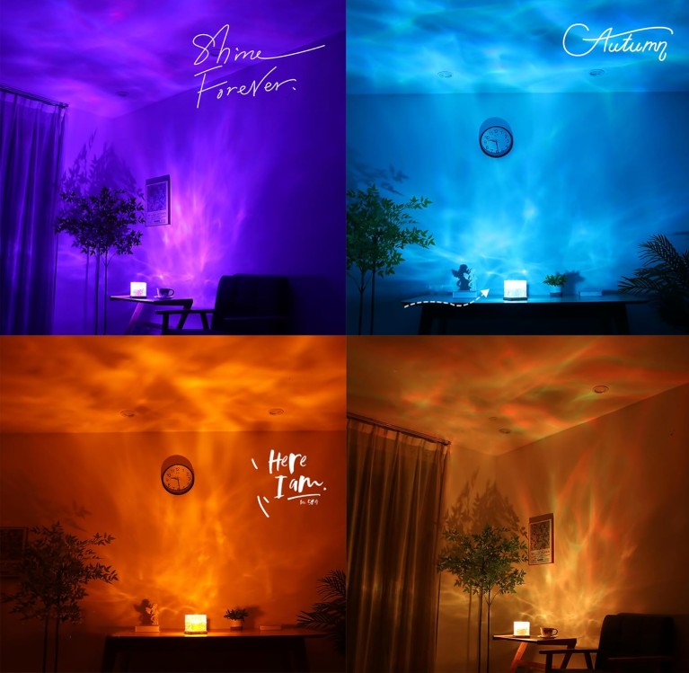 18 colors Aurora Northern Lights Galaxy Ceiling Projector Ambient Night Lamp with Remote Timer for Room Decor