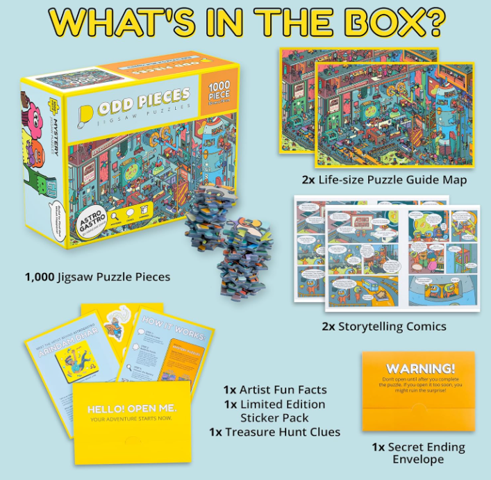 Interactive Fun Imaginative Mystery Educational 1000 Pieces Jigsaw Puzzles Toy and Games