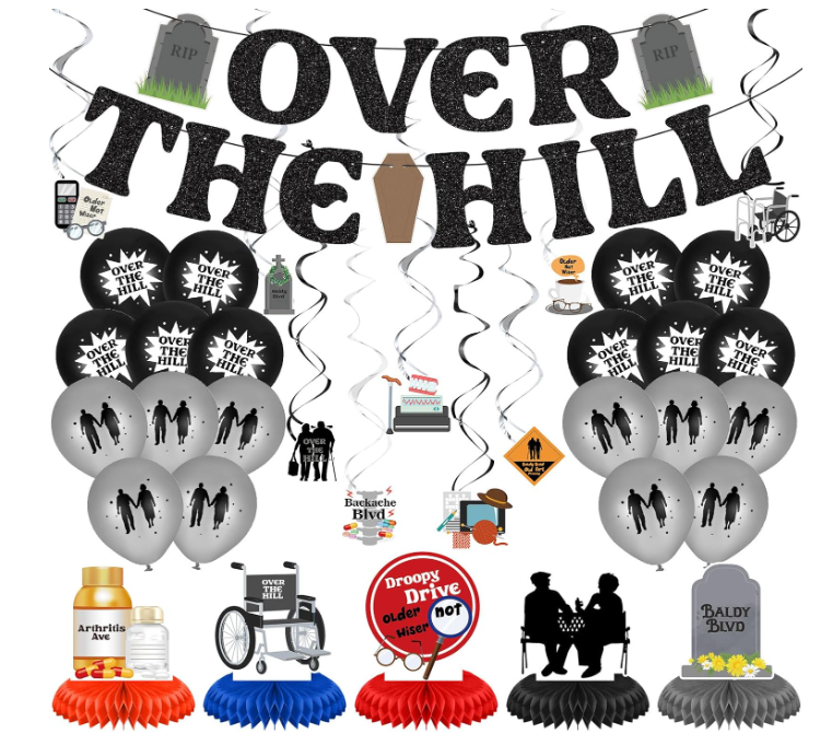 Funny Over the Hill Party Old Age Fun Party Decorations 45 Pcs