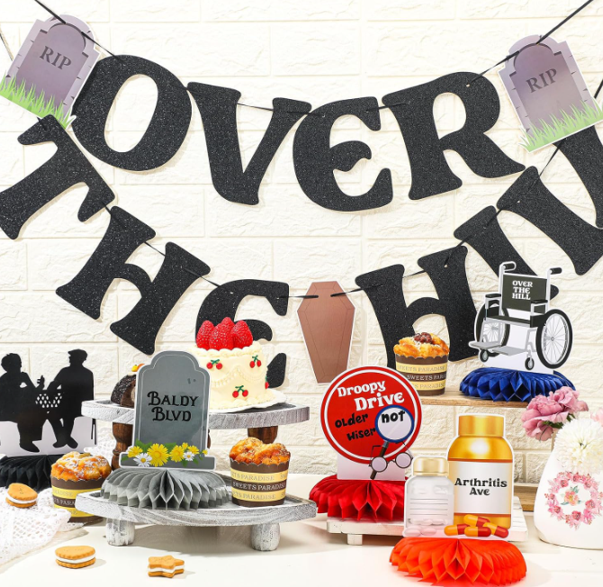 Funny Over the Hill Party Old Age Fun Party Decorations 45 Pcs