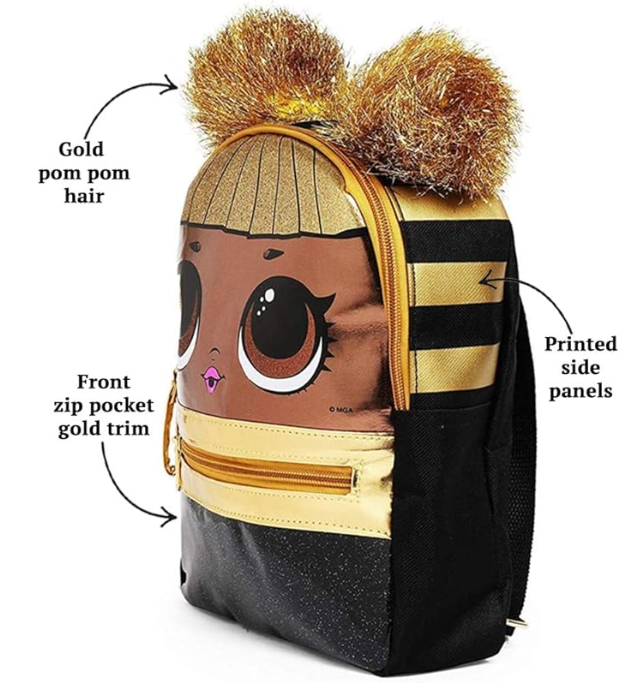 LOL Suprise Gold Silver Queen Bee Panda Sequence Backpacks Purse Bag for Kids Girls Women Men