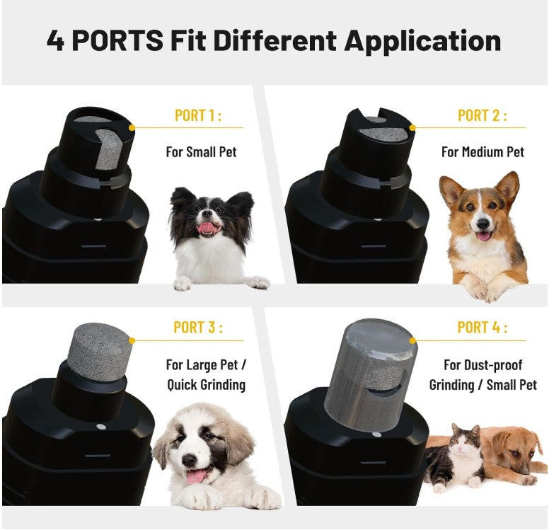 Dog Nail Grinder with 2 LED Light 3-Speed Professional Electric Rechargeable Pet Nail Trimmer Quiet Painless Paws Grooming & Smoothing for Small Medium Large Dogs & Cats