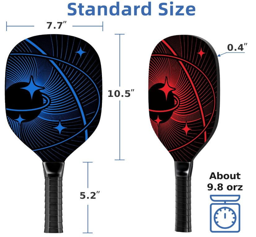 Pickleball Paddles, Pickleball Set with 2 or 4 Premium Wood Pickleball Paddles, 4 Pickleball Balls, 4 Cooling Towels & Carry Bag