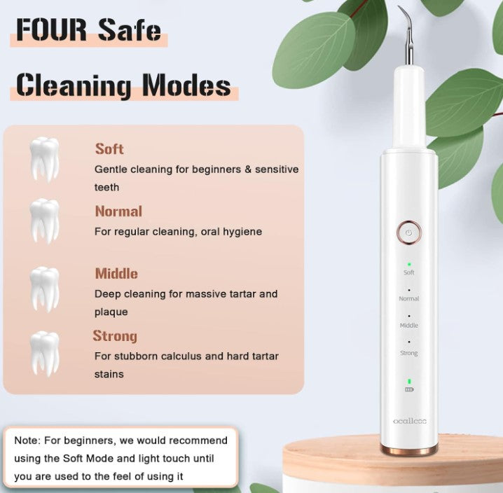 Plaque Remover for Teeth, Electric Tooth Cleaner Tartar Remover for Teeth with LED Light 4 Modes Rechargeable Teeth Cleaning Kit with Dental Tools