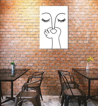 Funny Positive Smiley Face Bathroom Living Room Bedroom Wall Decor Black and White Wall Art Poster Bad Smell Humorous Guest Toilet Picture Print Painting Modern Minimalistic Bathroom Sign Unframed