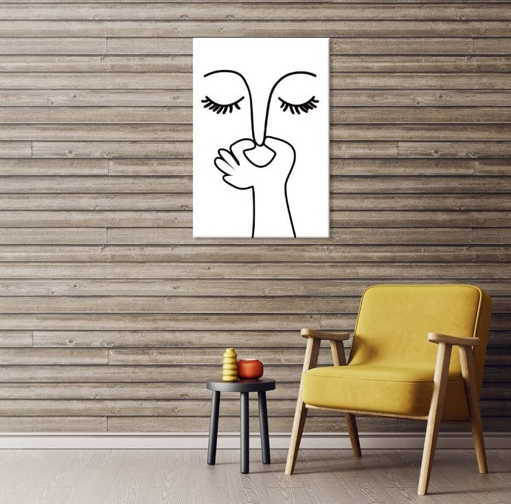 Funny Positive Smiley Face Bathroom Living Room Bedroom Wall Decor Black and White Wall Art Poster Bad Smell Humorous Guest Toilet Picture Print Painting Modern Minimalistic Bathroom Sign Unframed