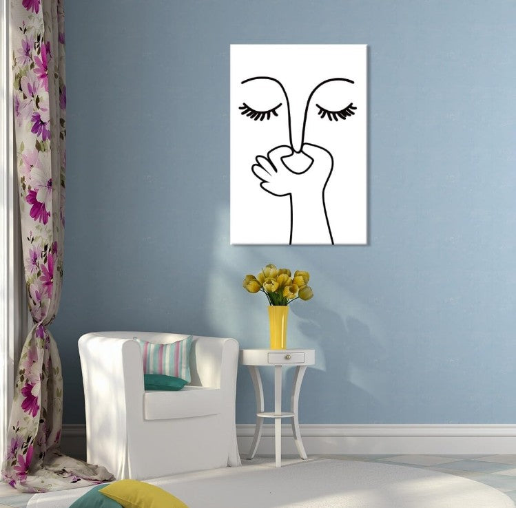Funny Positive Smiley Face Bathroom Living Room Bedroom Wall Decor Black and White Wall Art Poster Bad Smell Humorous Guest Toilet Picture Print Painting Modern Minimalistic Bathroom Sign Unframed