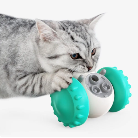 Dog Toy Dispenser - Doggy Treat Dispensing Chase Toys for Mind & Health Improvement - Pet Interactive Food Puzzle Toy for Medium Small Dogs - IQ Training Slow Feeder Toy for Dog & Cats