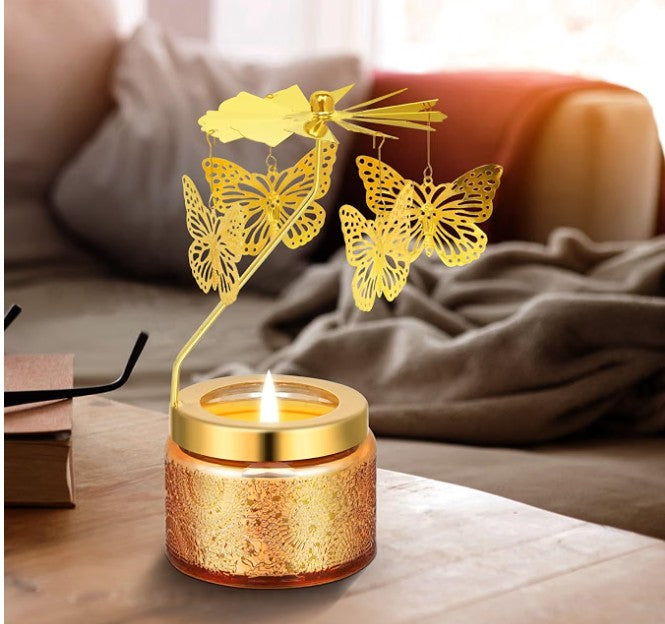 Rotating Unique Scented Candles Set Hummingbird Cat and Moon Butterflies Candles for Women Men Birthday Anniversary Holiday HalloweenGift