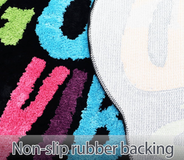Unique Fun Design Floor Mat Carpet Bedroom Bathroom Home Decor Nonslip Absorbent Neon Rugs