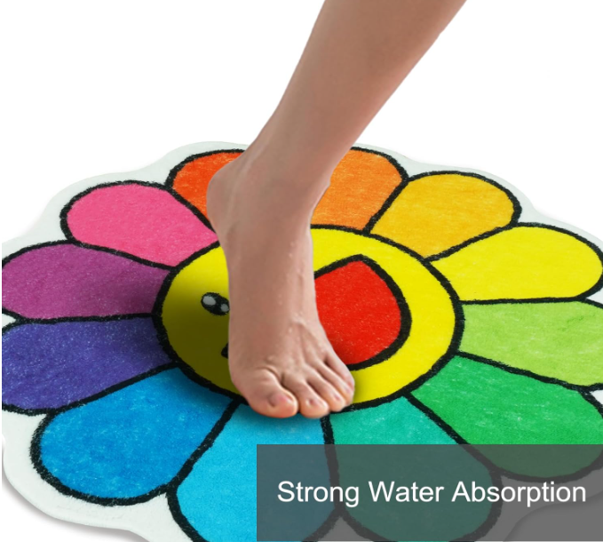 Unique Fun Design Floor Mat Carpet Bedroom Bathroom Home Decor Nonslip Absorbent Neon Rugs