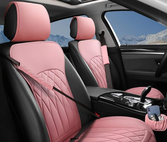 6 -24 Pack Leather Universal Front Back Auto Seat Waterproof Protectors Covers Sets with Matching Interior Accessories