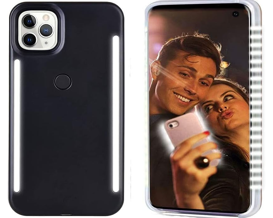 Mobile LED Light Up Phone Rechargeable Illuminated Selfie Phone Case Cover for Social Media Posting
