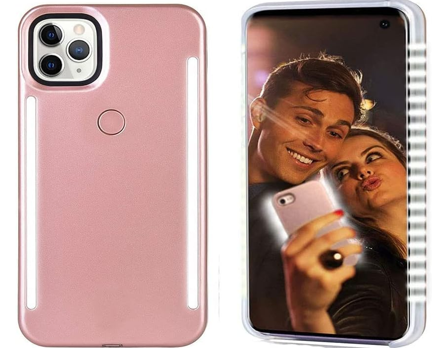 Mobile LED Light Up Phone Rechargeable Illuminated Selfie Phone Case Cover for Social Media Posting