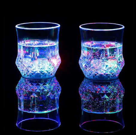 Light Up LED Flashing Party Favors Liquid Activated Cool Tall Tequila Whisky Shot Glasses