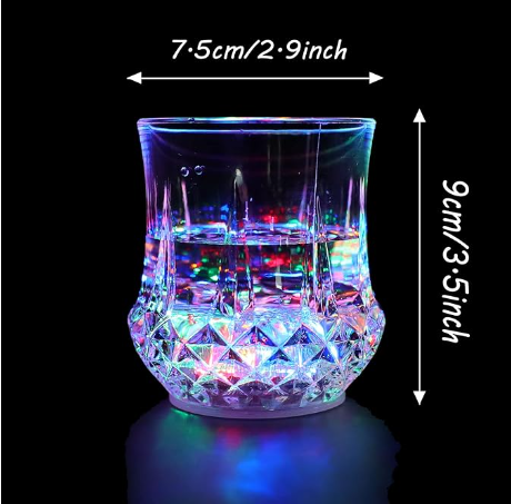 Light Up LED Flashing Party Favors Liquid Activated Cool Tall Tequila Whisky Shot Glasses