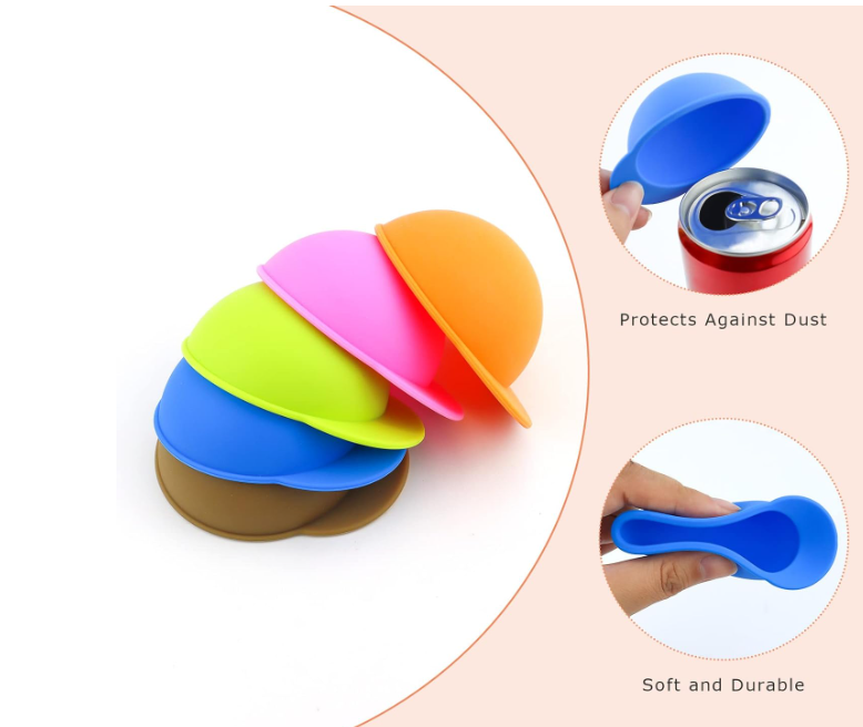 Silicone Soda Pop Energy Juice Beer Cup Can Cover Toppers Lid Reusable Beverage Food Protector 2 -18 Pack