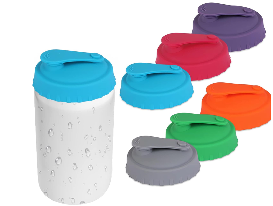 Silicone Soda Pop Energy Juice Beer Cup Can Cover Toppers Lid Reusable Beverage Food Protector 2 -18 Pack