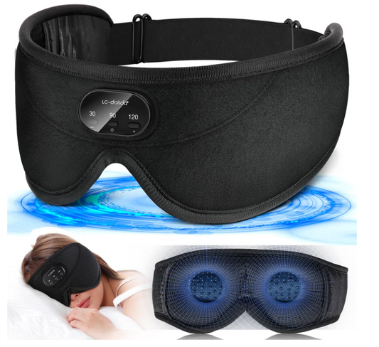Sleep Headphones White Noise Music Bluetooth 3D Wireless Eye Mask with Timer For Sleep Travel Therapy
