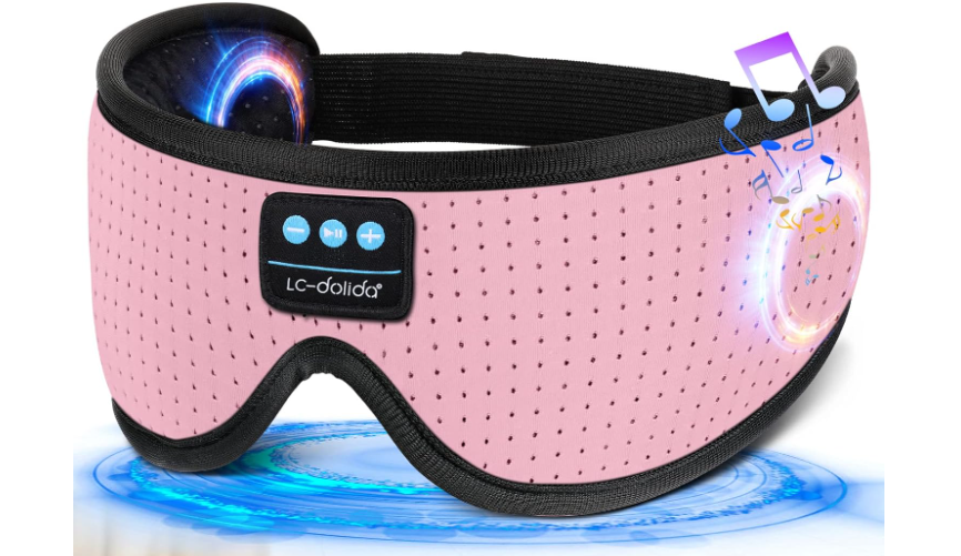Sleep Headphones White Noise Music Bluetooth 3D Wireless Eye Mask with Timer For Sleep Travel Therapy