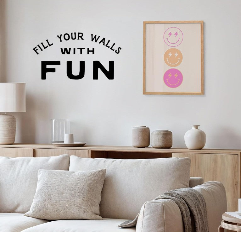 Funny Positive Smiley Face Bathroom Living Room Bedroom Wall Decor Black and White Wall Art Poster Bad Smell Humorous Guest Toilet Picture Print Painting Modern Minimalistic Bathroom Sign Unframed