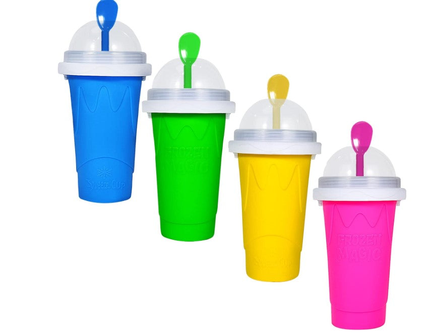 Frozen Magic Slushie Ice Cream Maker Squeeze Cup Homemade DIY Cool Tik Tok Gadgets with Lid & Straw