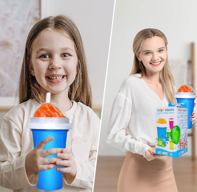 Frozen Magic Slushie Ice Cream Maker Squeeze Cup Homemade DIY Cool Tik Tok Gadgets with Lid & Straw