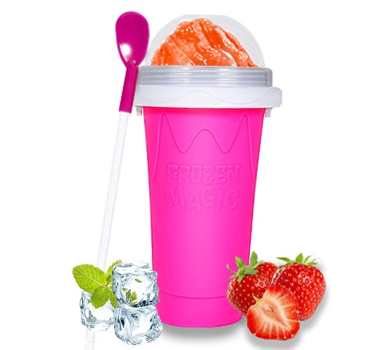 Frozen Magic Slushie Ice Cream Maker Squeeze Cup Homemade DIY Cool Tik Tok Gadgets with Lid & Straw
