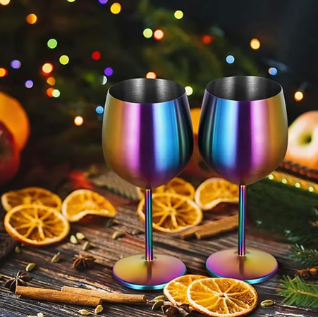 Stainless Steel Metal Liquor Bottle Spouts with Stemmed Wine Cocktail Glass Sets