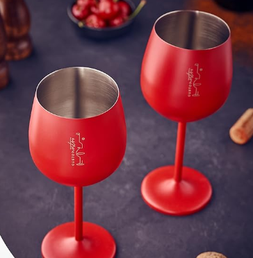 Stainless Steel Metal Liquor Bottle Spouts with Stemmed Wine Cocktail Glass Sets