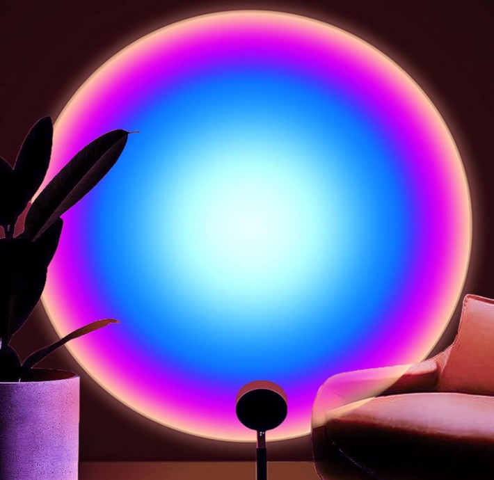 Sunset Projection USB LED Rainbow Rotation Romantic Modern Table Visual Yellow Purple Red Night Light
