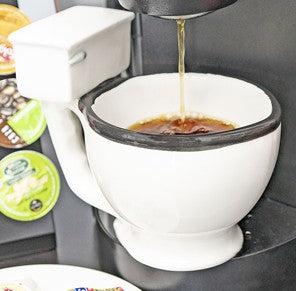 Funny Odd Ceramic Gag Gift Novelty Poop Toilet Donut Coffee Teacups Mug, 12-24 fluid ounces