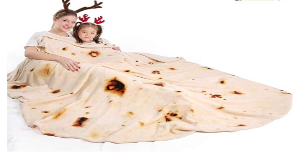 Tortilla Burritto Wrap Halloween Costume Double Sided Print Round Fleece Flannel Linen Pool Beach Picnic Blanket Plush Soft Throw for Pets Baby Blanket Pillowcases Bedspread Sofa Couch Chair 72 in