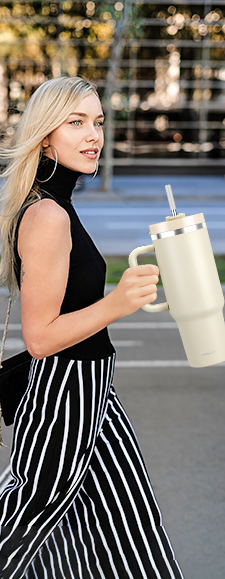 40 oz Double Wall Insulated Stainless Steel Tumbler Stanley Inspired with Handle and 2 Straws LeakProof Lids Water Bottle Travel Coffee Mug with Gift Box
