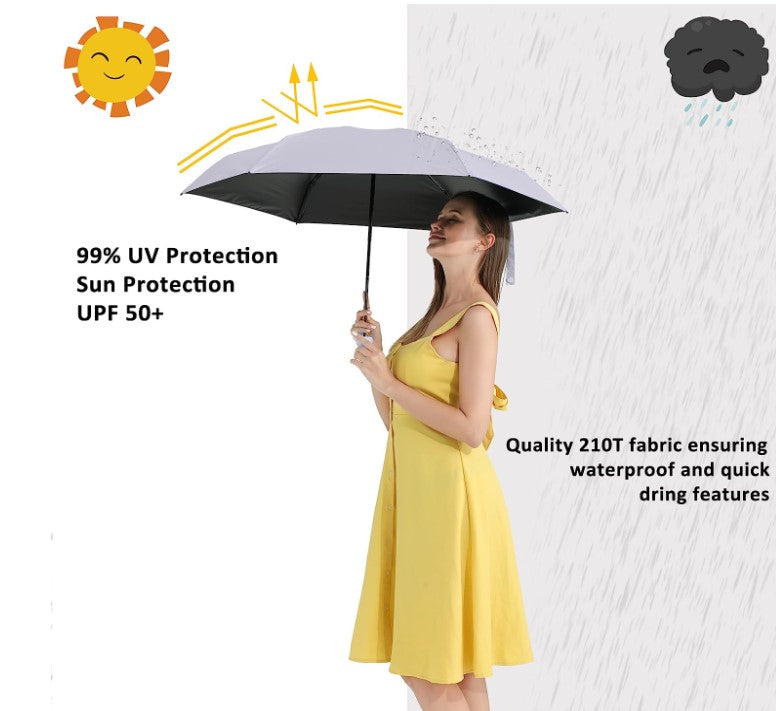Super Durable Weather Rain Waterproof Quick Dry Protection Mini Compact UV Protection Lightweight Umbrellas with Matching Case