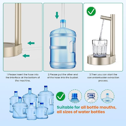 Smart Universal Portable Desktop Water Pump Dispenser with Rechargeable Battery