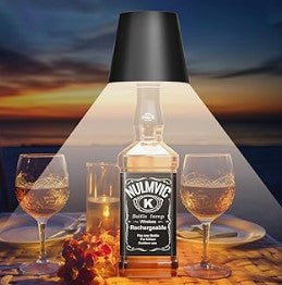 Creative Portable Dimmable Wireless Wine Liquor Bottle Waterproof Touch Desk Lamp with Color Lights for Restaurants Clubs Bars
