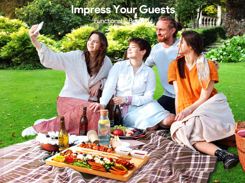 Creative Bamboo Wooden Bridge Leaf Sushi Bakery Cheese Charcuterie Pumpkin Cofin Board with Knife Serving Tray Set