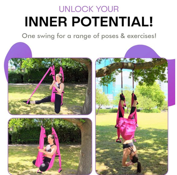 Anti-Gravity Colorful Yoga Pilates Fitness Exercise Outdoor Swing Hammock Equipment Set