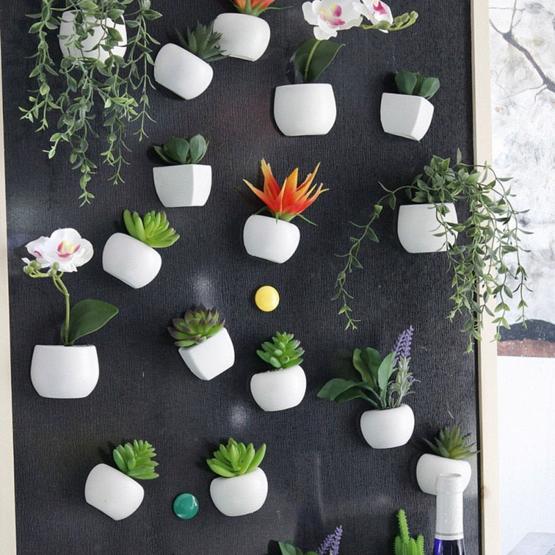 Fridge Magnets Potted Artificial Succulent Plants